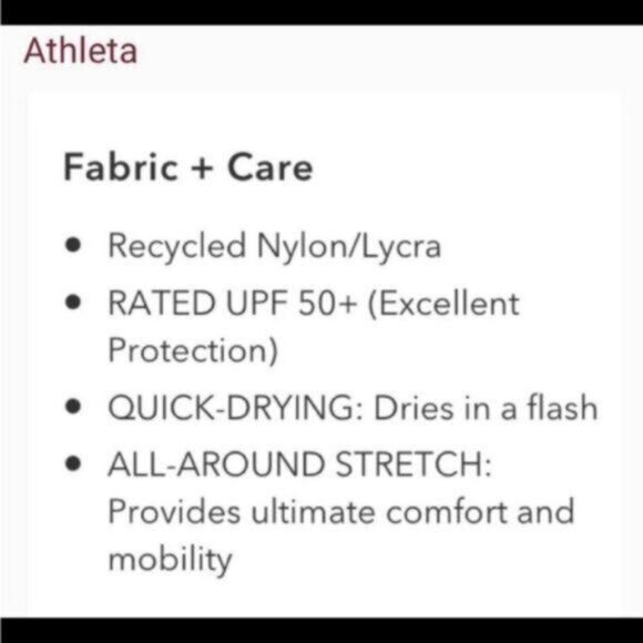 Athleta‎ Square Neck Bra Cup Swim Tankini Black UPF 50+ Beach Vacation 32… - Picture 11 of 13